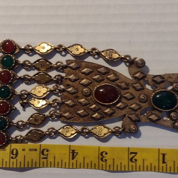 Accessorcraft Vintage Byzantine jeweled figural massive plate necklace - Picture 3 of 8